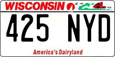WI license plate 425NYD
