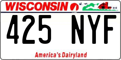 WI license plate 425NYF