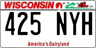 WI license plate 425NYH