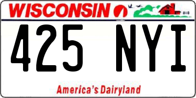 WI license plate 425NYI