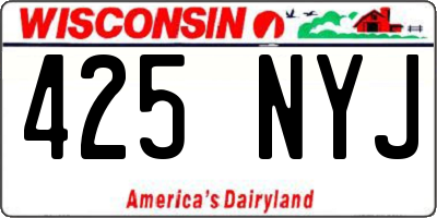 WI license plate 425NYJ
