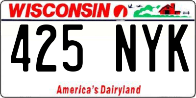 WI license plate 425NYK