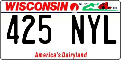 WI license plate 425NYL