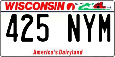 WI license plate 425NYM