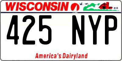 WI license plate 425NYP