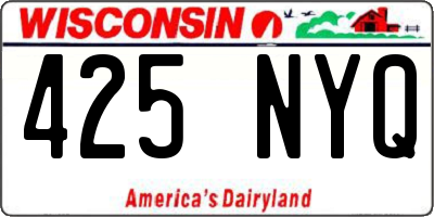 WI license plate 425NYQ