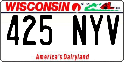 WI license plate 425NYV