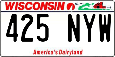 WI license plate 425NYW