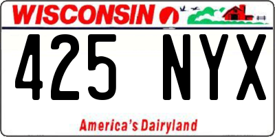 WI license plate 425NYX