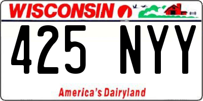 WI license plate 425NYY