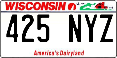 WI license plate 425NYZ