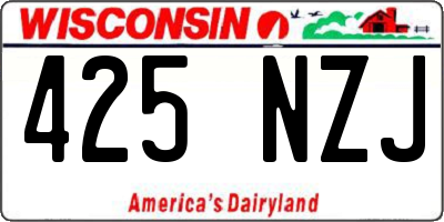 WI license plate 425NZJ