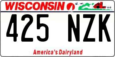 WI license plate 425NZK