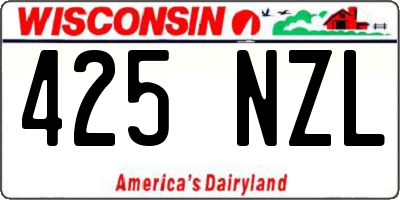 WI license plate 425NZL
