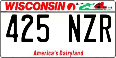 WI license plate 425NZR