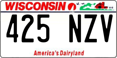 WI license plate 425NZV
