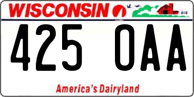 WI license plate 425OAA