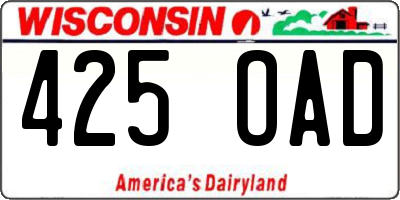 WI license plate 425OAD