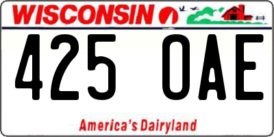 WI license plate 425OAE
