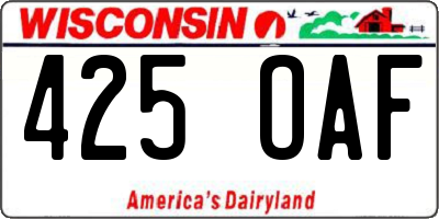 WI license plate 425OAF