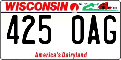 WI license plate 425OAG