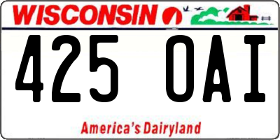 WI license plate 425OAI