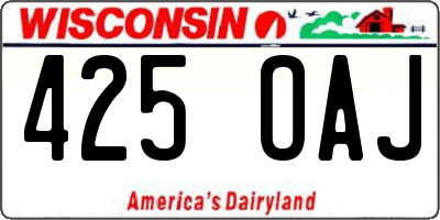 WI license plate 425OAJ