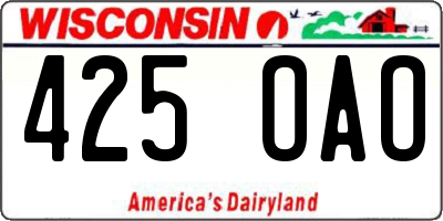 WI license plate 425OAO