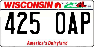 WI license plate 425OAP