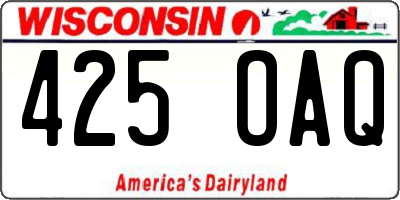 WI license plate 425OAQ
