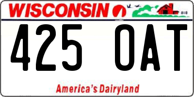 WI license plate 425OAT