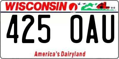 WI license plate 425OAU