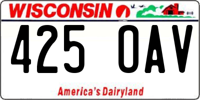 WI license plate 425OAV