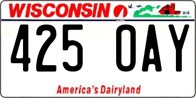 WI license plate 425OAY