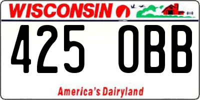 WI license plate 425OBB