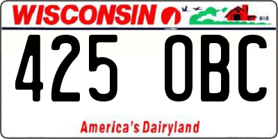 WI license plate 425OBC
