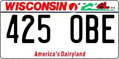 WI license plate 425OBE