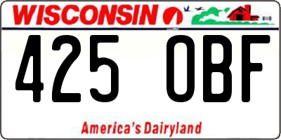 WI license plate 425OBF