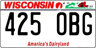 WI license plate 425OBG