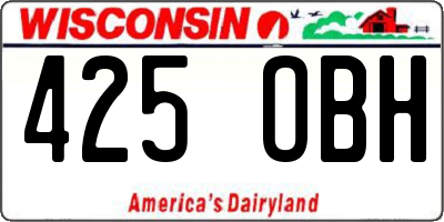 WI license plate 425OBH