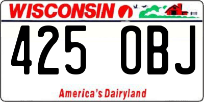 WI license plate 425OBJ
