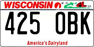 WI license plate 425OBK