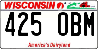 WI license plate 425OBM