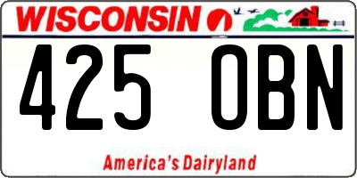WI license plate 425OBN