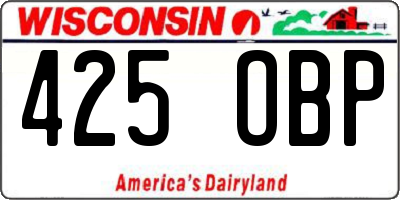 WI license plate 425OBP