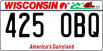 WI license plate 425OBQ