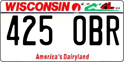 WI license plate 425OBR