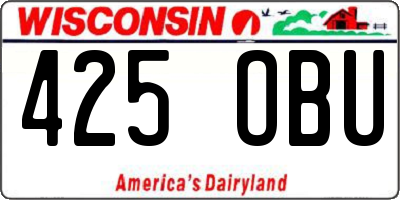 WI license plate 425OBU