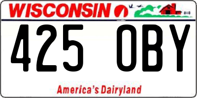 WI license plate 425OBY