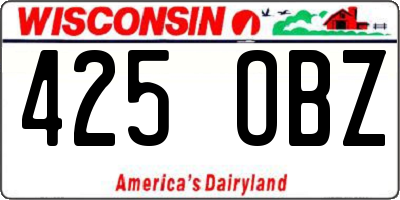 WI license plate 425OBZ